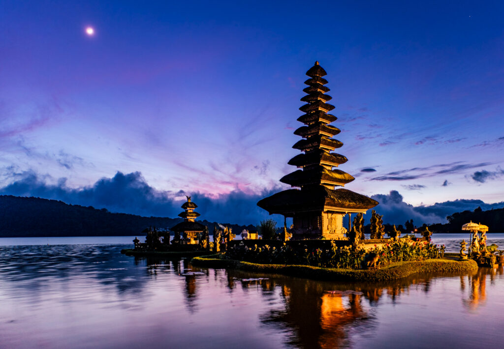 Bali - pagoda in sunrise, Indonesia