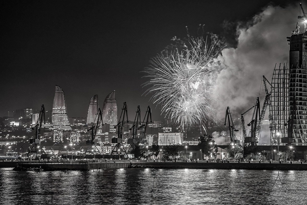 Azerbaijan - Fireworks Baku Night Azerbaijan