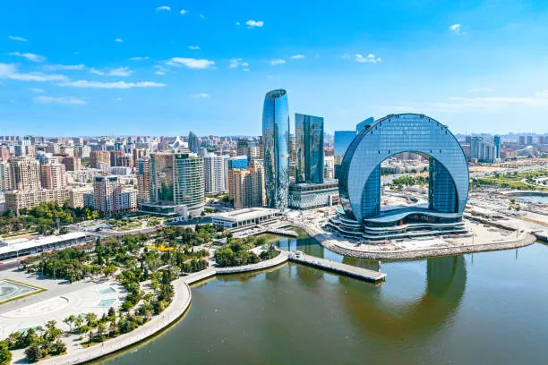 Azerbaijan -Aerial skyline of Baku, Azerbaijan