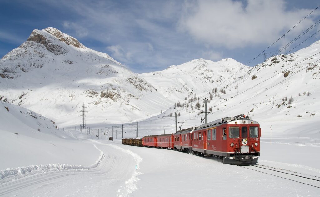 Swiss - train-railway-snow-winter-railroad